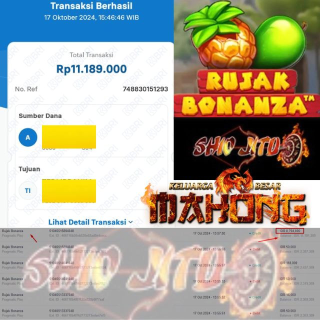 SELAMAT KEPADA ID XXXX JACKPOT PERMAINAN RUJAK BONANZA Pragmatic Play DI WEB SHIOJITU