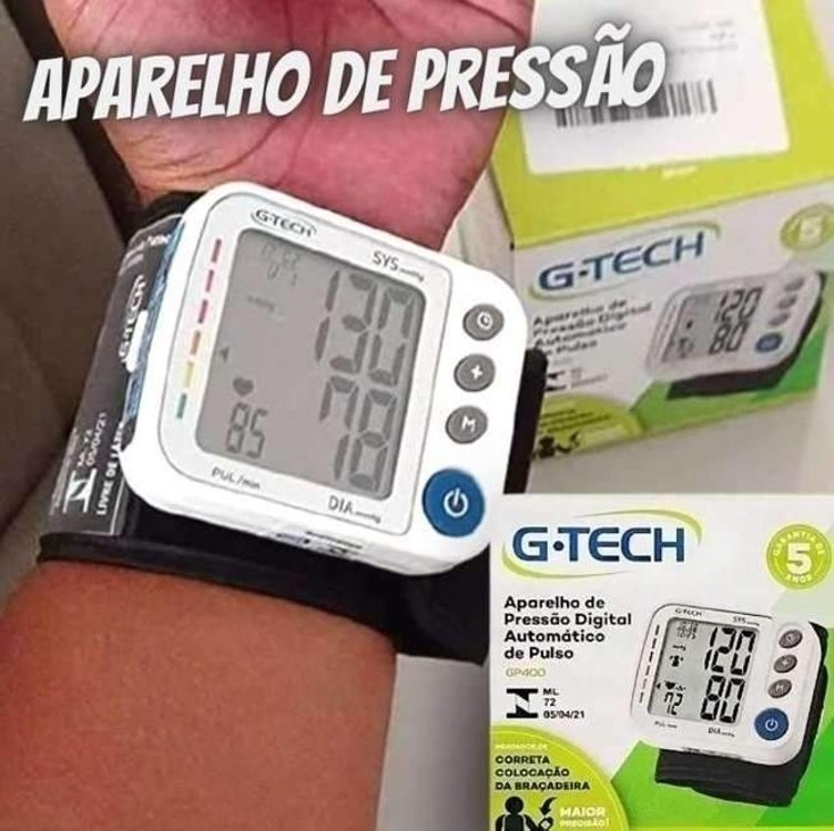 Medidor De Pressão G-tech Pulso Esfigmomanometro Digital