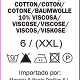 90% cotton 10% viscose Care label