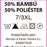 50% bamboo 50% polyester Care label