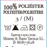 100% polyester Care label