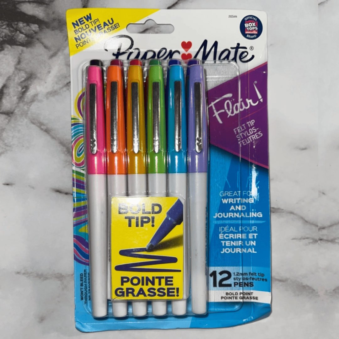 Caneta Paper Mate Flair Bold – Blister c/12 Sortido