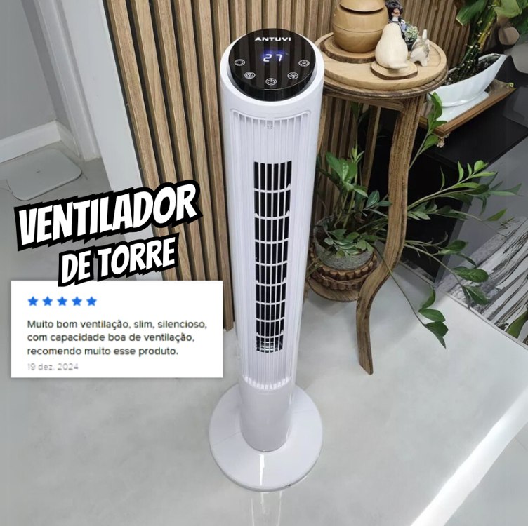 Ventilador De Torre Silencioso De Chão Com Controle