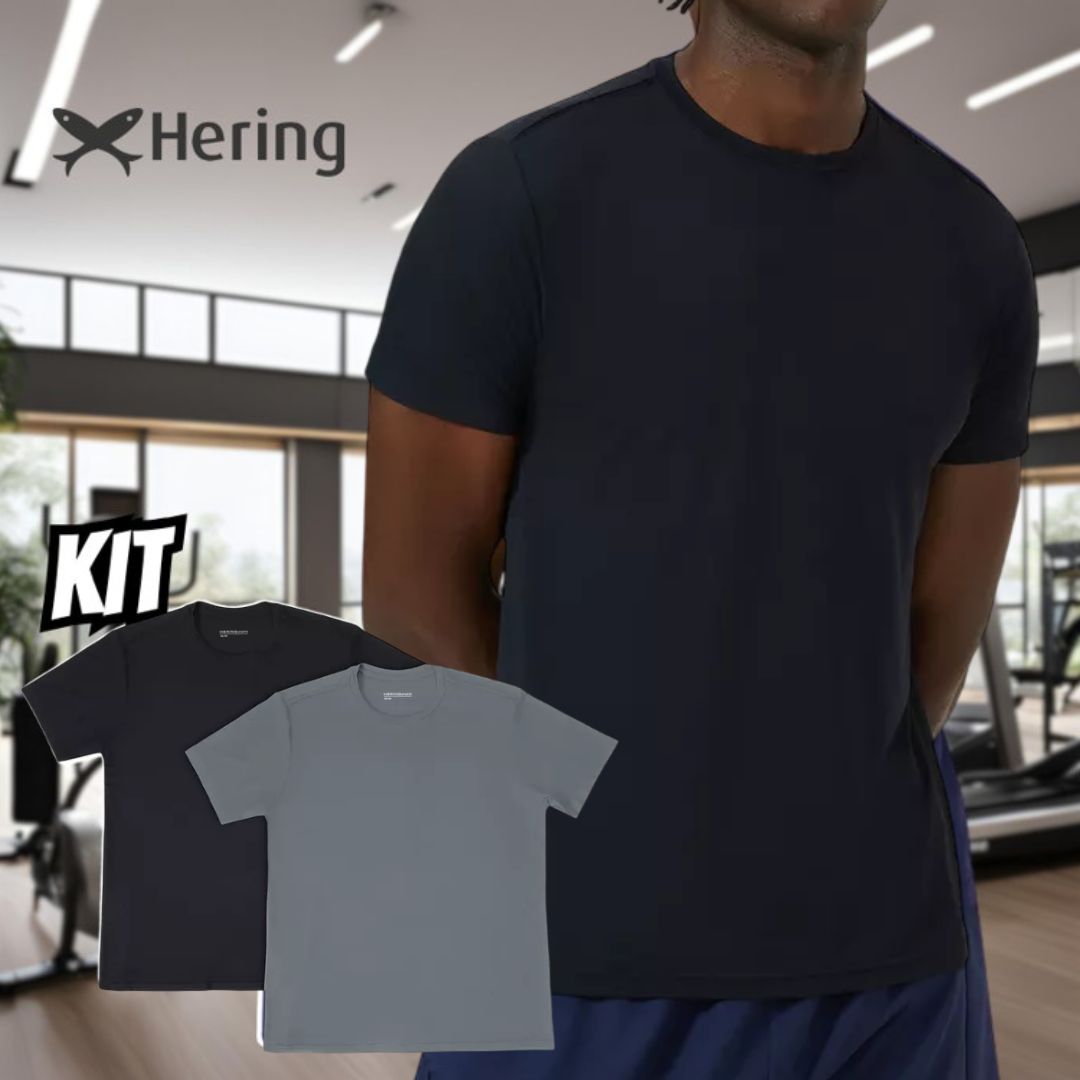 Kit Com 2 Camisetas Esportivas Masculinas Hering Sports