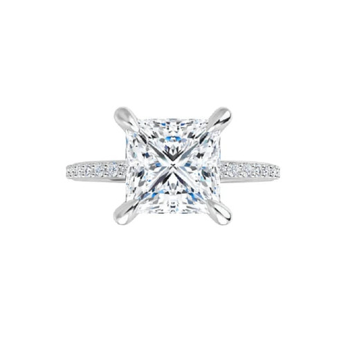 Grace Princess Moissanite Ring with Pavé Band.jpg