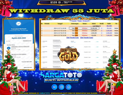 Bukti Pembayaran HARGATOTO Sebesar 55 Juta Rupiah