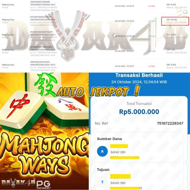 SELAMAT KEPADA ID XXXX JACKPOT PERMAINAN Mahjong Ways Slot - PG Soft DI WEB DAYAK4D