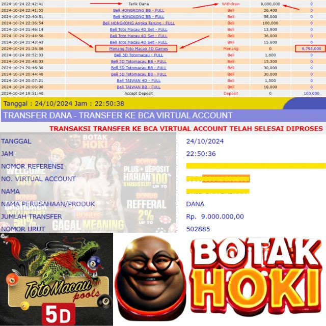 SELAMAT KEPADA ID XXXX JACKPOT PERMAINAN TOTO MACAU 5D GAMES DI WEB BOTAKHOKI