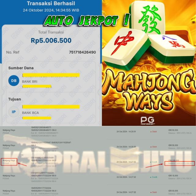 SELAMAT KEPADA ID XXXX JACKPOT PERMAINAN Mahjong Ways Slot - PG Soft DI WEB KOPRALJITU
