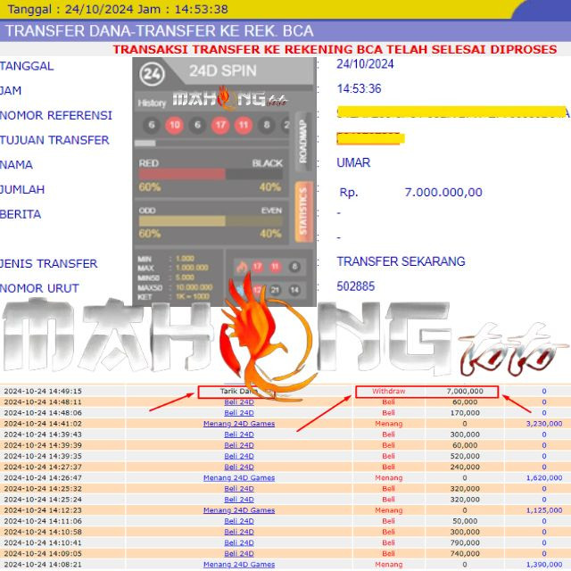 SELAMAT KEPADA ID XXXX JACKPOT PERMAINAN IDN LIVE **24D SPIN** DI WEB MAHONGTOTO
