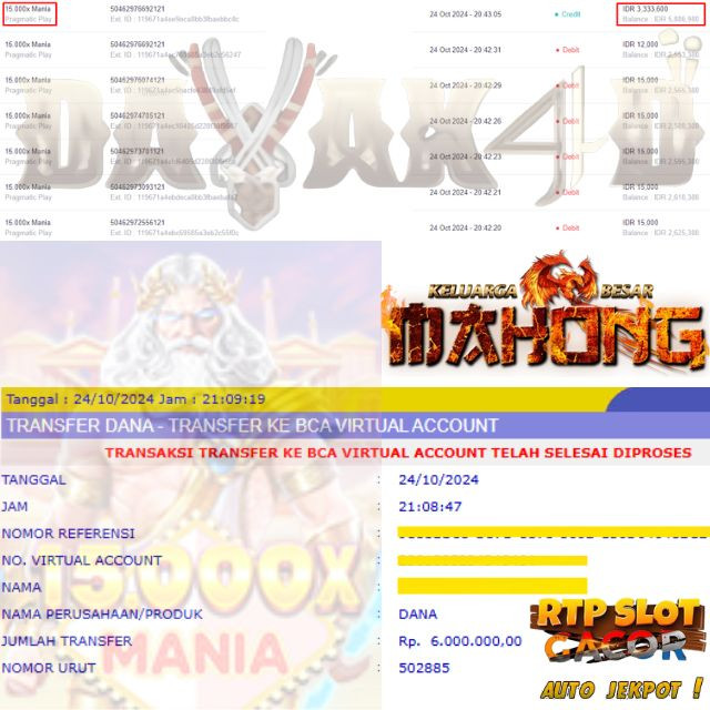 SELAMAT KEPADA ID XXXX JACKPOT PERMAINAN 15.000 x mania pragmatic play DI WEB DAYAK4D
