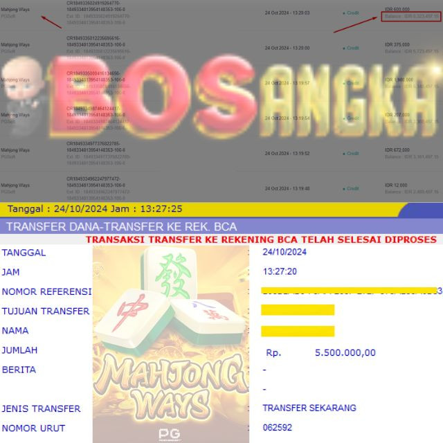 SELAMAT KEPADA ID XXXX JACKPOT PERMAINAN Mahjong Ways Slot - PG Soft DI WEB BOSANGKA