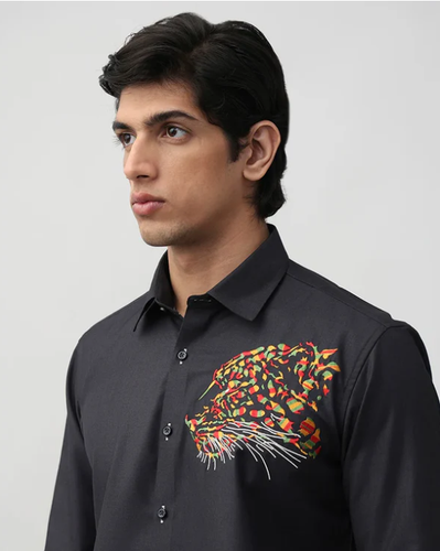 DARK GREY EMBROIDERED COTTON SHIRT.png