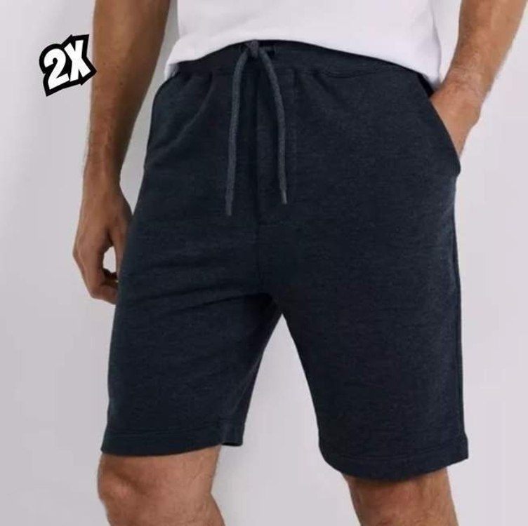 Kit Com 2 Bermudas Básicas Masculinas Em Moletom Hering