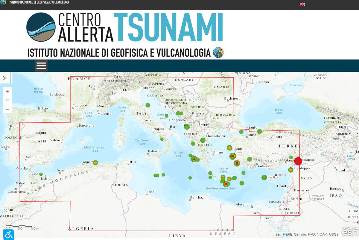 Il sito internet del Centro Allerta Tsunami di INGV Terremoti è online