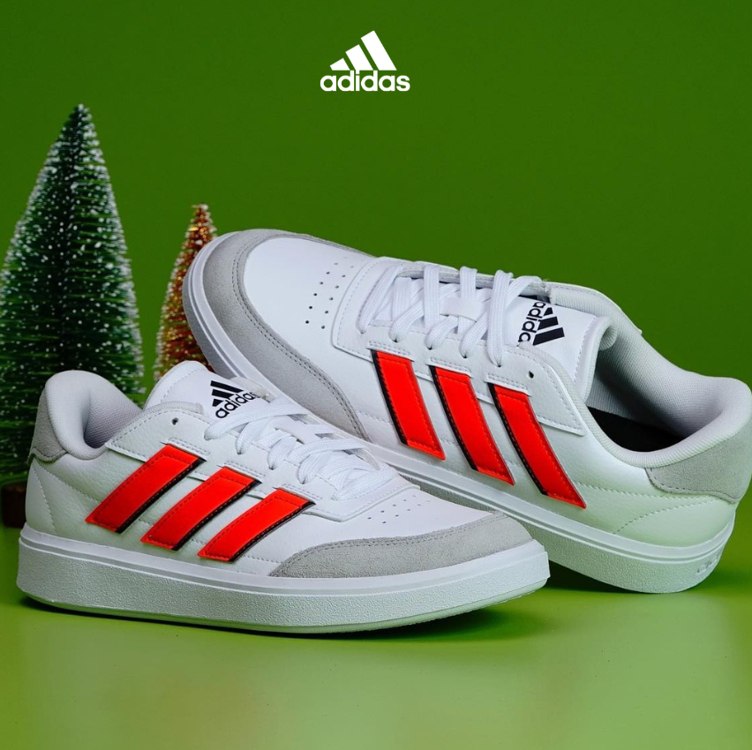 Tênis Adidas Courtblock Masculino – Bege+Vermelho