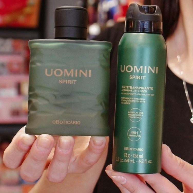 Uomini Spirit: Colônia 100ml + Antitranspirante Aerossol 75g/125ml