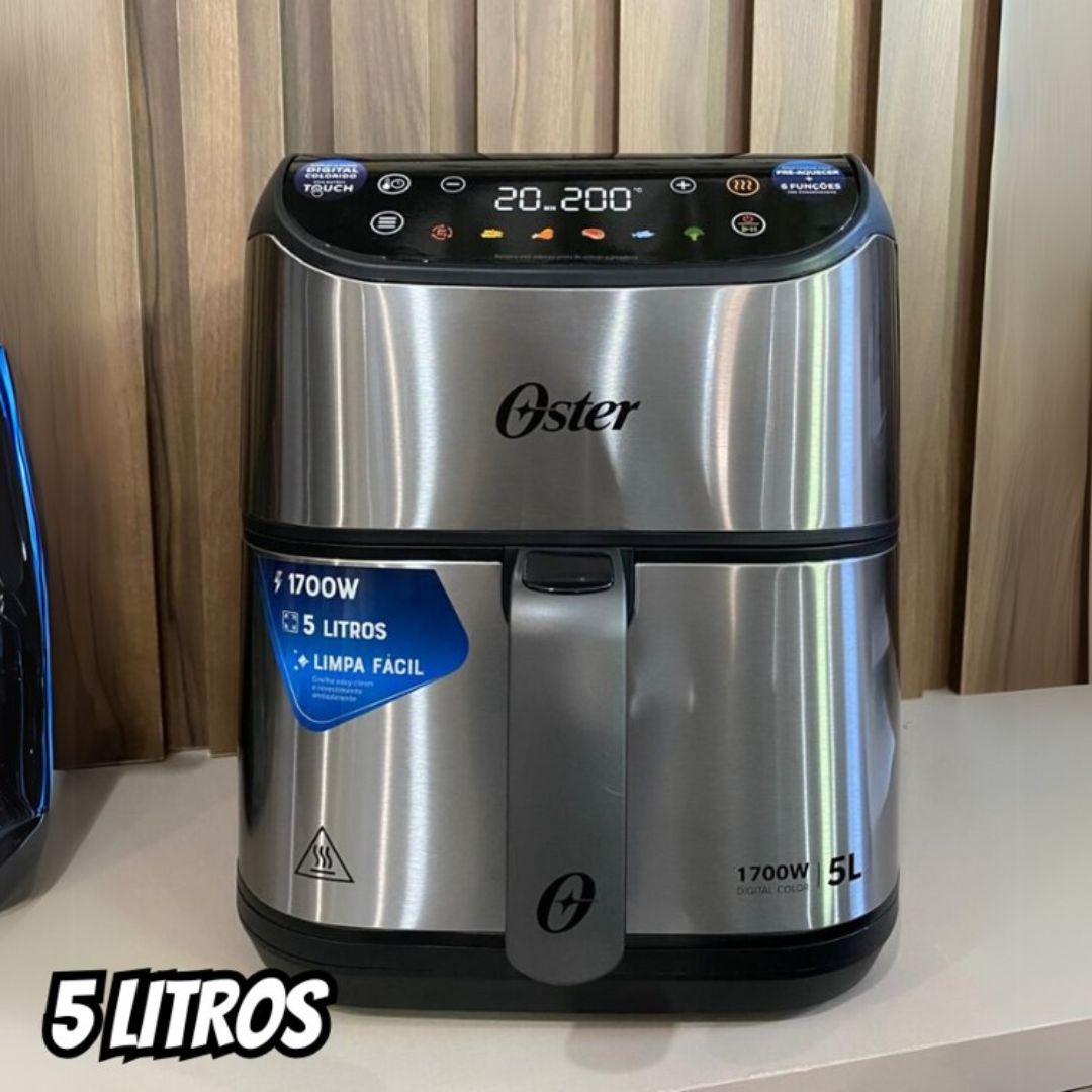 Fritadeira Digital Inox Oster 5l Com Painel Touch