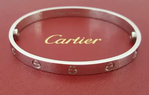 Authenticity GuaranteeAuthenticity GuaranteeCartier LOVE 18K White Gold Bracelet SIZE 19 7.5 Retail .webp