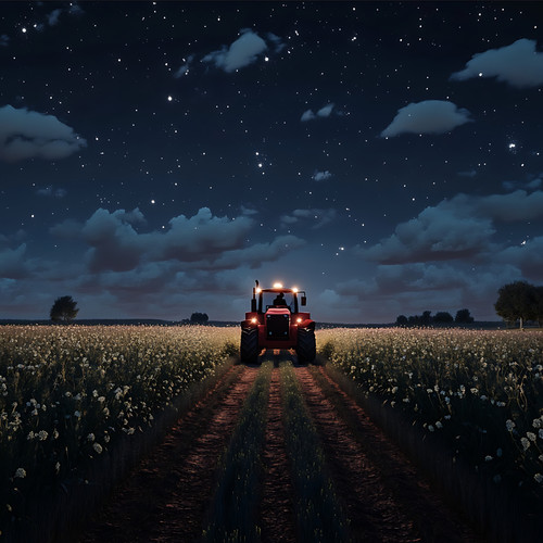 135 night setting in a field view from behind a tractor passes over the field leaving a trail withou.jpg