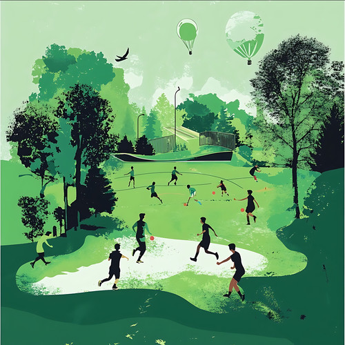 236 make a picture of people doing some kind of sport ouside with a green enviorment.jpg