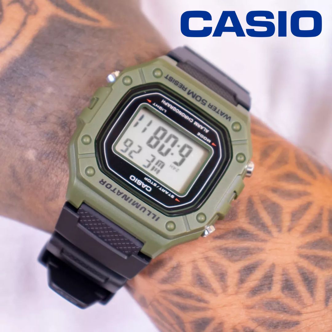 Relógio Casio Masculino Digital Illuminator W-218h-3avdf Correia Preta