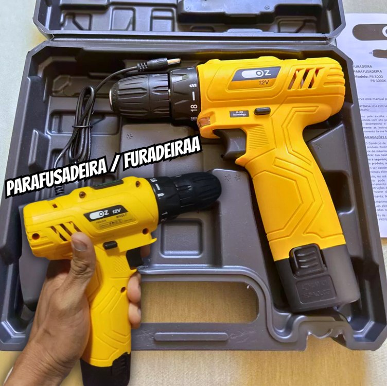 Parafusadeira Furadeira 12v Sem Fio Com Maleta Kit Pb3000k Cor Amarelo 110V/220V