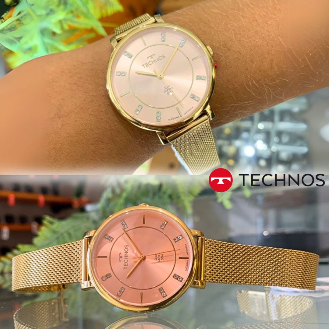 Relógio Technos Feminino Slim Dourado – Gl32ar/1t