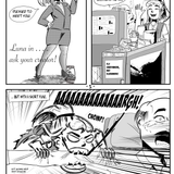 A comic about Luna, Luciano's coworker, introducing helself. Beware: she bites.