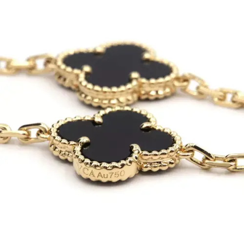 Van Cleef & Arpels Vintage Alhambra 10 Motifs Necklace Onyx K18YG P00237024.webp