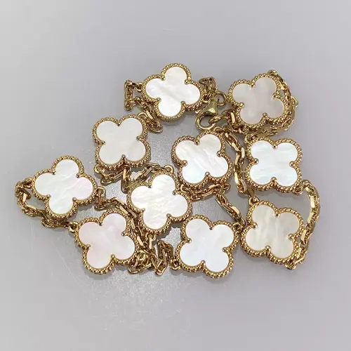 Van Cleef & Arpels Vintage Alhambra Yellow gold shell Necklace11.webp