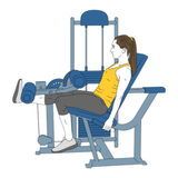 extension de una rodilla en maquina sentado init pos 1419