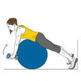 extension lumbar pelota pilates con mancuernas init pos 1843