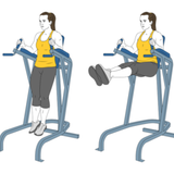 flexion de caderas piernas estiradas en maquina de paralelas init pos 8992