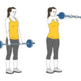 elevacion frontal de hombros con barra de pie init pos 2754