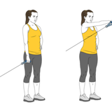 elevacion frontal de un hombro con cable polea de pie init pos 1077