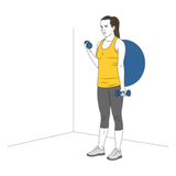 curl de biceps alterno con mancuernas apoyado en pelota de pilates init pos 6477