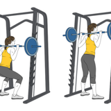 media sentadilla con barra desde soporte init pos 9064