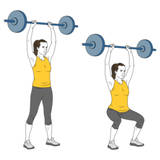 media sentadilla en extension de brazos con barra init pos 7106