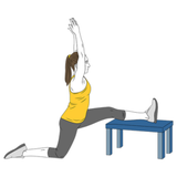 estiramiento de extensores de la cadera una pierna sobre banco init pos 8258