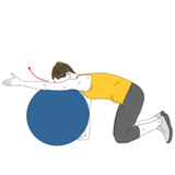 estiramiento de hombro sobre pelota de pilates init pos 4019