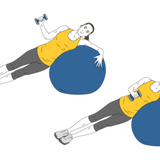 rotacion de hombro con mancuerna tumbado lateral sobre pelota de pilates init pos 9278