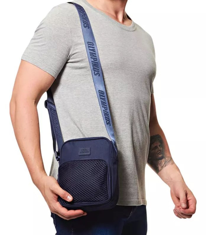 Bolsa Casual Masculina E Feminina Shoulder Bag Olympikus Cor Marinho Desenho do tecido Lisa