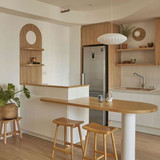 Modern Minimalist Kitchen Design with Natural Wood Tones
