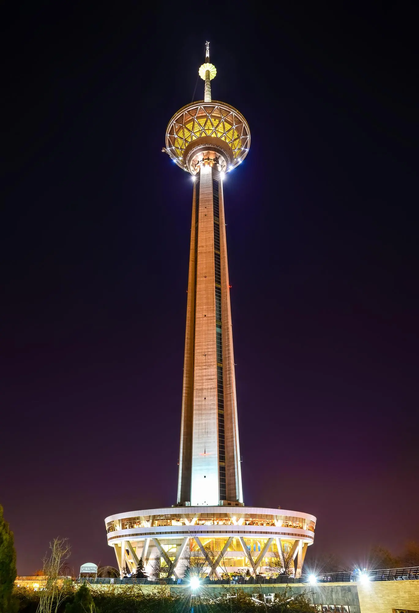 night view milad tower tehran iran برج میلاد