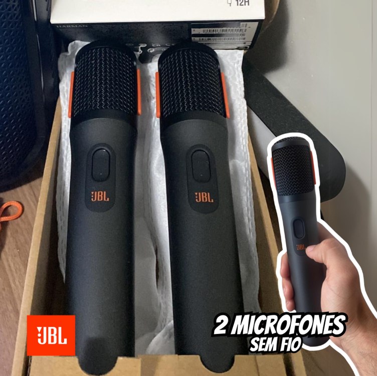 JBL, Par de Microfone Sem Fio, JBL PartyBox Wireless Mic – Preto