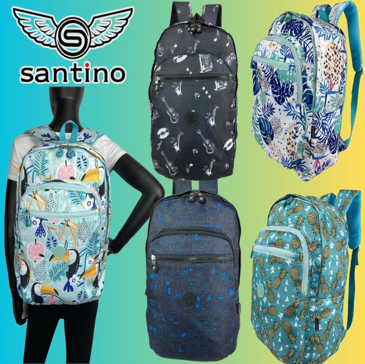 Mochila Juvenil Casual, Escolar, Passeio, Viagem Tulsa Poliéster Santino SAM115U