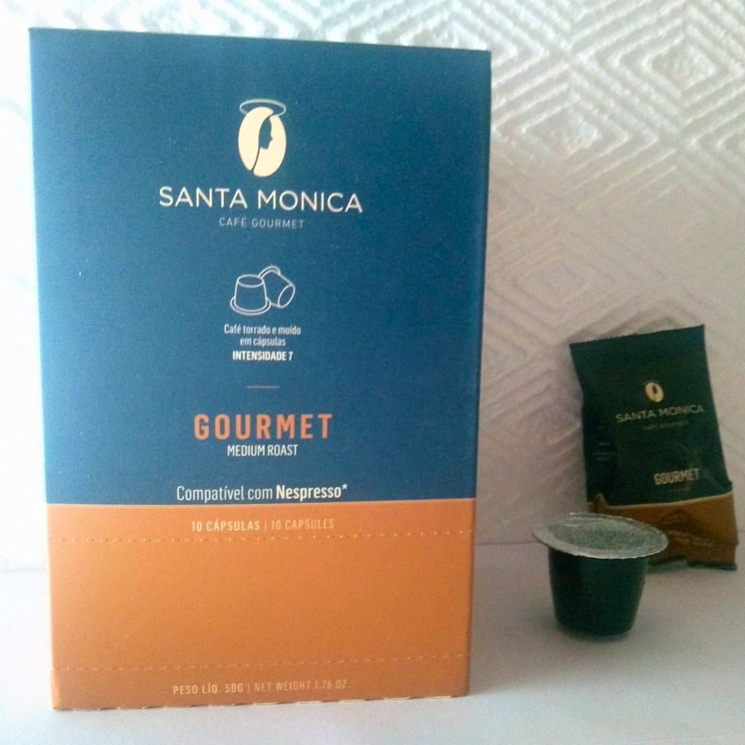 Cápsulas de Café Gourmet Medium Roast Santa Monica, Compatível com Nespresso, Contém 10 Cápsulas, Chocolate