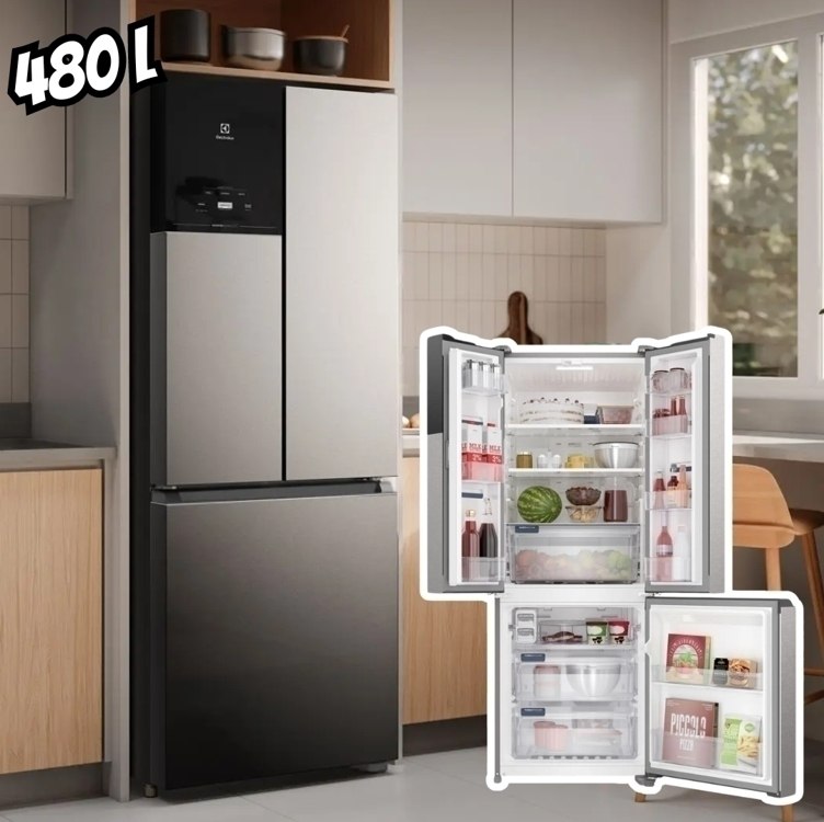 Geladeira/Refrigerador Electrolux Frost Free French Door Inox Look 480L Efficiente IM7S