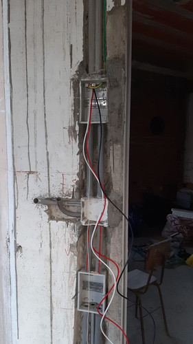 main power 10 AWG wire into 32C amp breaker. Will go through a meter for all of the electricity I use. Am hoping to get 3 phase installed at 60 or 70 amps for the house. My shop will be the only part of the house on the 3rd leg, if I do get it.